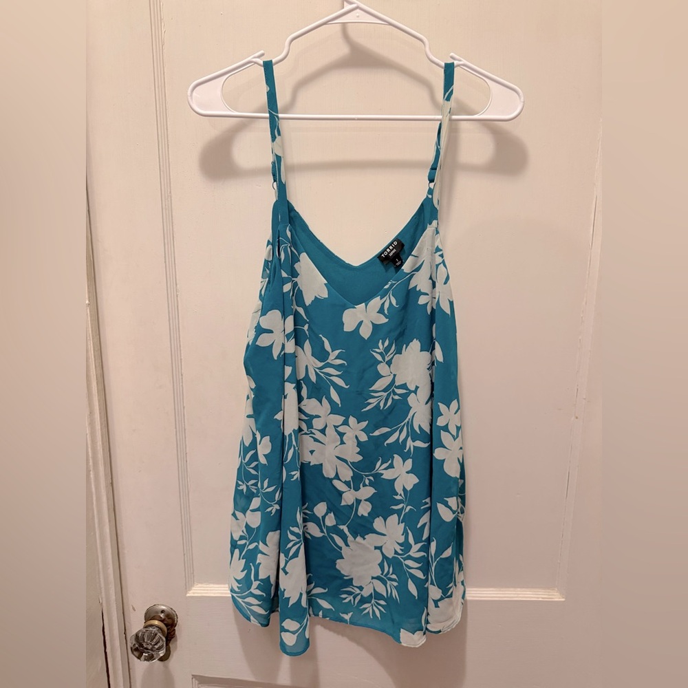 Torrid Sophie tank in teal floral